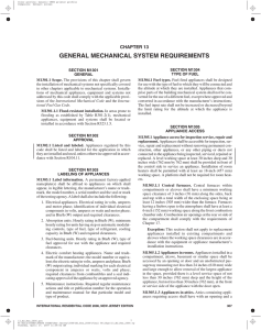 general mechanical system requirements