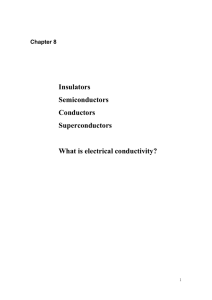 Insulators Semiconductors Conductors Superconductors What is