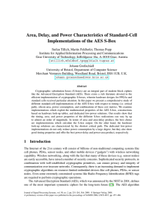Area, Delay, and Power Characteristics of Standard