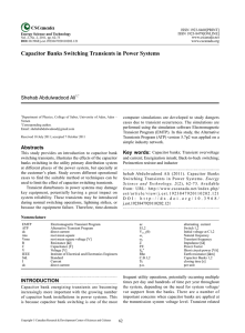 Capacitor Banks Switching Transients in Power Systems