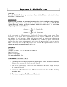 Experiment 5 ~ Kirchhoff`s Laws