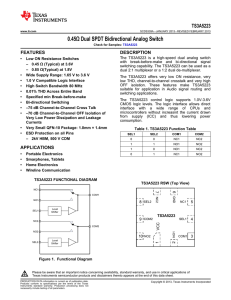 0.45Ω Dual SPDT Bidirectional Analog Switch