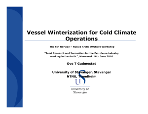 Vessel Winterization for Cold Climate Operations