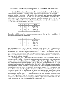 Example: Small-Sample Properties of IV and OLS Estimators