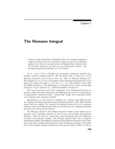 The Riemann Integral - UC Davis Mathematics