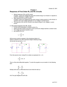 Response of First Order RL and RC Circuits