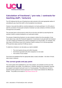 Calculation of fractional / pro-rata / contracts for teaching staff