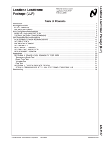 Application Note 1187 Leadless Leadframe Package (LLP)