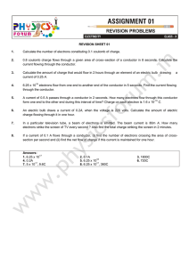 REVISION SHEET 01 1. Calculate the number of electrons