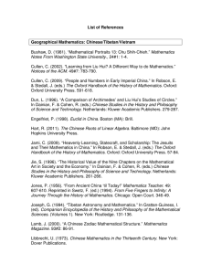List of References Geographical Mathematics