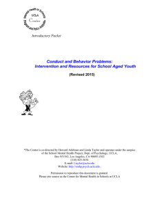 Conduct and Behavior Problems - UCLA School Mental Health Project