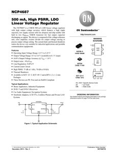 NCP4687 - Linear Voltage Regulator, LDO, High PSRR, 500 mA