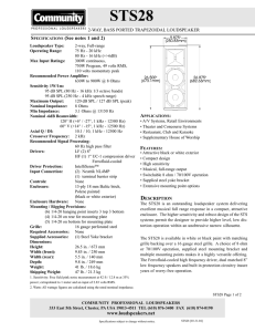 STS28 Spec Sheet - Community Professional Loudspeakers