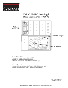 SYNRAD PS-6 DC Power Supply Specifications