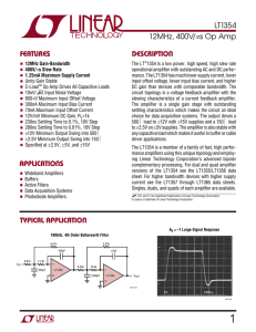 LT1354 - 12MHz, 400V/µs Op Amp