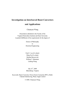 Investigation on Interleaved Boost Converters and Applications