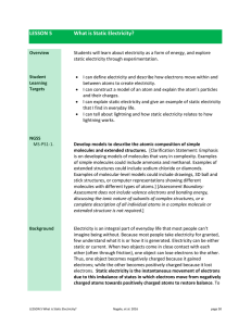 LESSON 5 What is Static Electricity?