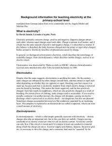 Background information for teaching electricity