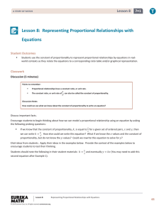 Lesson 8: Representing Proportional Relationships