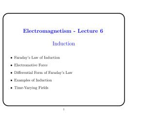 Electromagnetism - Lecture 6 Induction