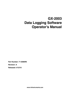 GX-2003 Data Logging Software Operator`s Manual