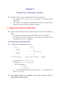 Chapter 2 Properties of Resistive Circuits
