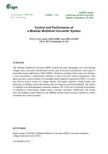 Control and Performance of a Modular Multilevel Converter System