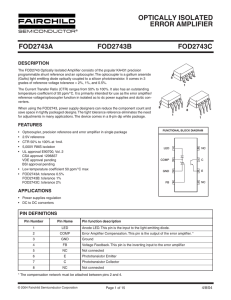 FOD2743A/B/C Optically Isolated Error Amplifier