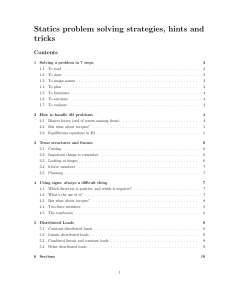 Statics problem solving strategies, hints and tricks