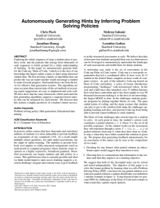 Autonomously Generating Hints by Inferring Problem Solving Policies