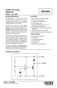 Zetex - ZM33064 Supply voltage monitor datasheet