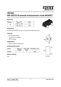 Zetex - ZXMN2B01F 20V SOT23 N-channel enhancement mode
