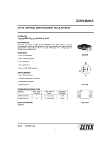Zetex - ZXM64N03X 30V N-channel enhancement mode MOSFET