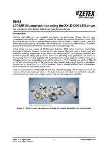 Zetex - DN83, LED MR16 Lamp solution using the ZXLD1350 LED