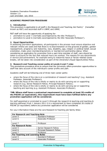 Academic Promotion Procedure Version 1.0 Last amended: July