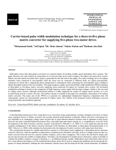 Carrier-based pulse width modulation technique for a three-to