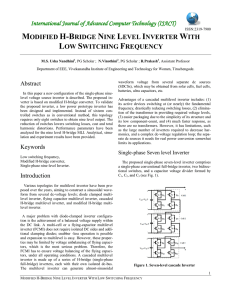 modified h-bridge nine level inverter with low switching frequency