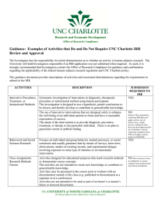 Guidance: Examples of Activities that Do and Do Not Require UNC