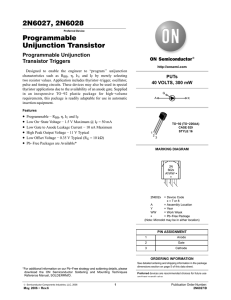 2N6027, 2N6028 Programmable Unijunction Transistor