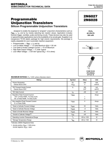 Programmable Unijunction Transistors 2N6027 2N6028