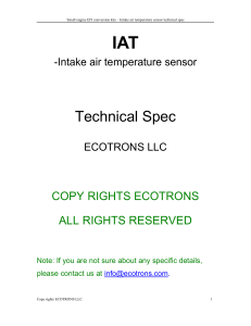 ECOTRONS Intake Air Temperature sensor(IAT) technical spec