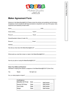 Maker Agreement - Gloucester County Library System