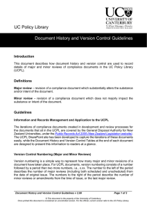 Document History and Version Control Guidelines