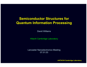 Semiconductor Structures for Quantum Information Processing