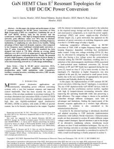 GaN HEMT Class E2 Resonant Topologiesfor UHF DC/DC Power