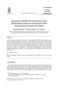 Economic viability of stand-alone solar photovoltaic system in
