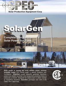 Complete Stand-alone Solar Power Solutions