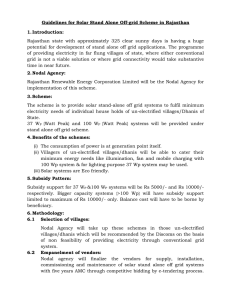 Guide Lines for Solar Stand Alone Schemes