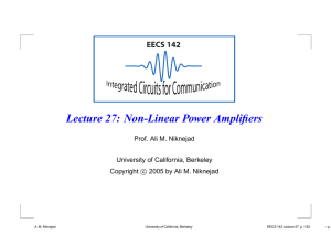 Lecture 27: Non-Linear Power Amplifiers - RFIC