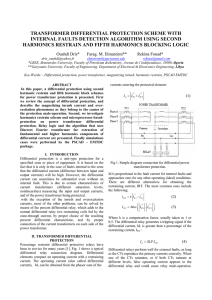 transformer differential protection scheme with internal faults